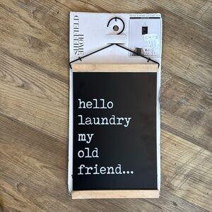 NWT Sheffield Home Metal and Wood Laundry Sign 18.75”x9”
